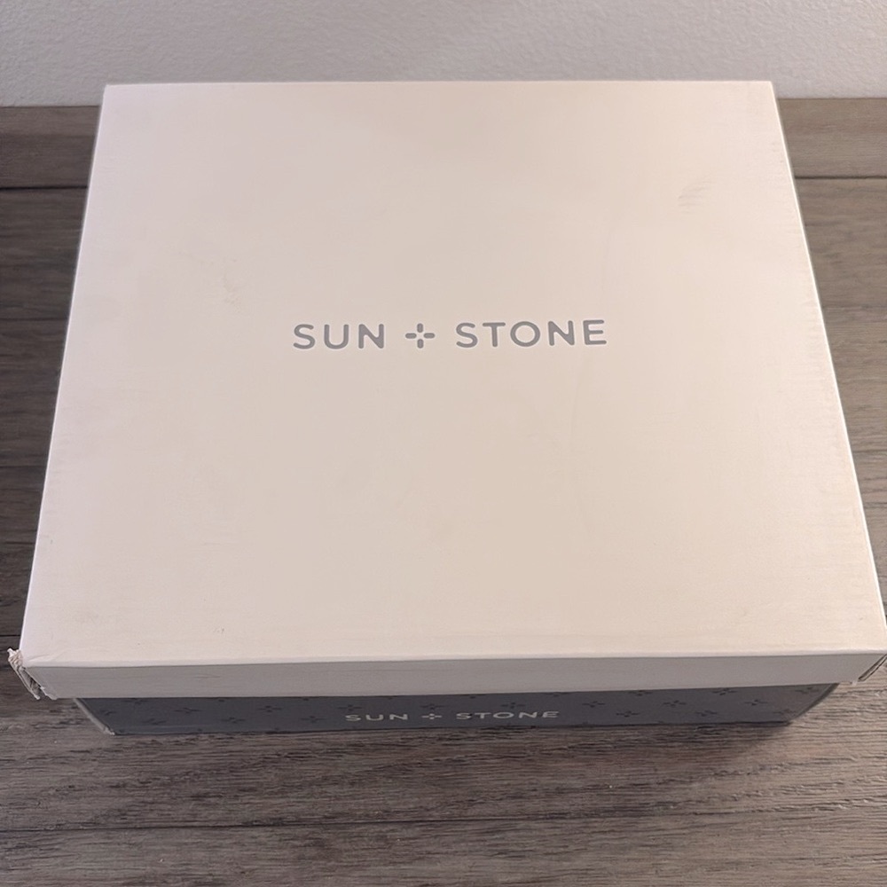 NIB [Sun + Stone] Graceyy Dark Brown Smooth Faux Leather Block Heel Booties - Picture 15 of 16